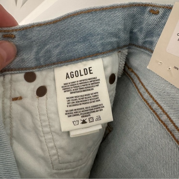 AGOLDE Stella Short Light Blue Denim High Waist Organic Cotton size 24 - Picture 7 of 11